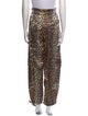 Ganni Animal Print Straight Leg Pants