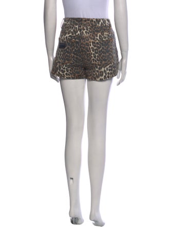 Ganni Animal Print Mini Shorts