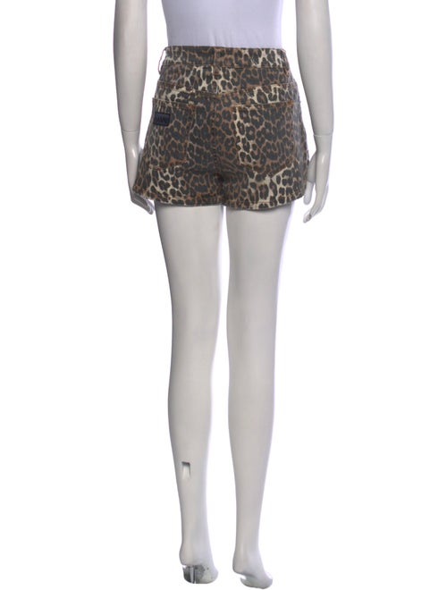 Ganni Animal Print Mini Shorts