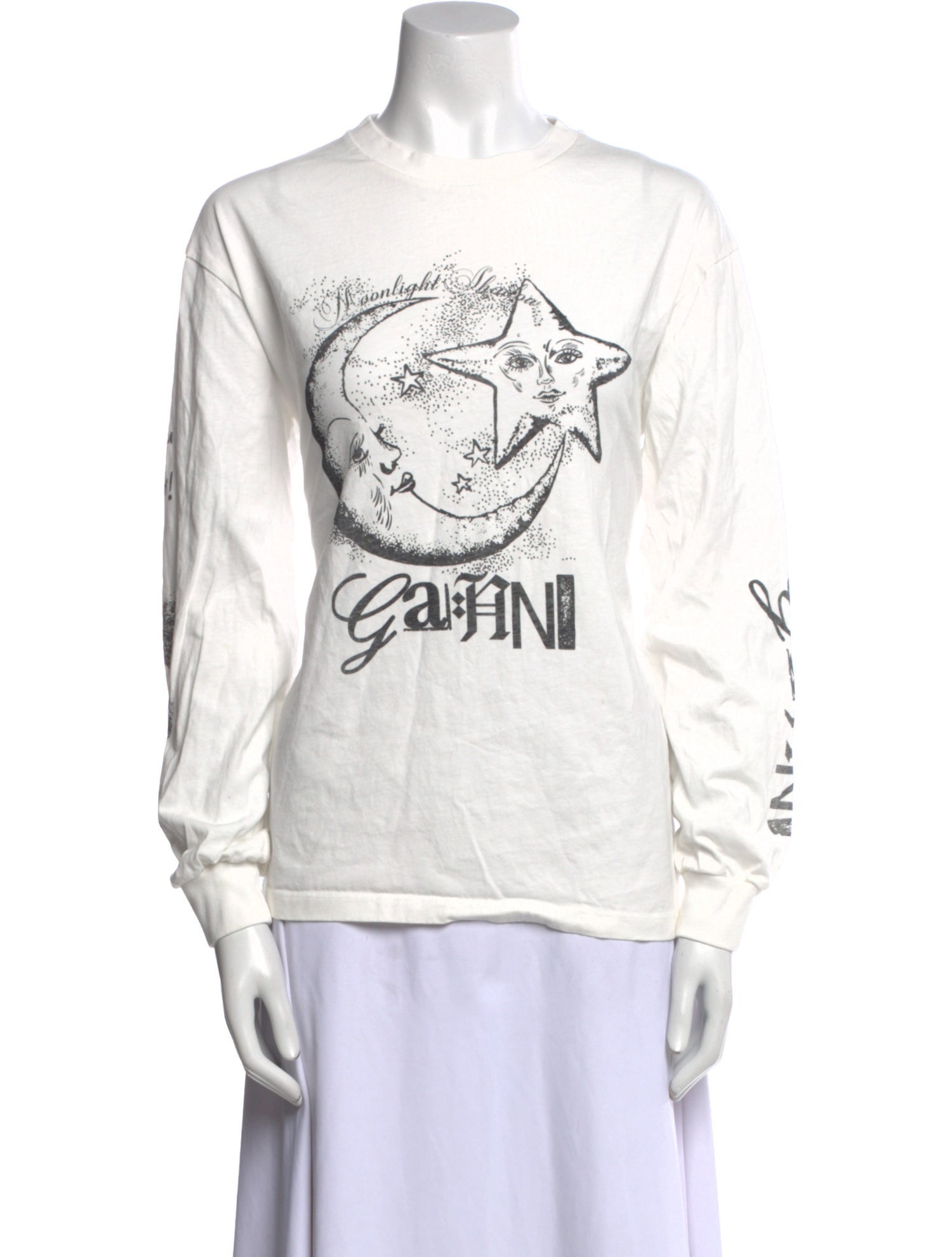 Ganni Graphic Print Crew Neck Sweatshirt