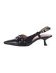 Ganni Patent Leather Studded Accents Slingback Pumps