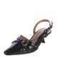 Ganni Patent Leather Studded Accents Slingback Pumps
