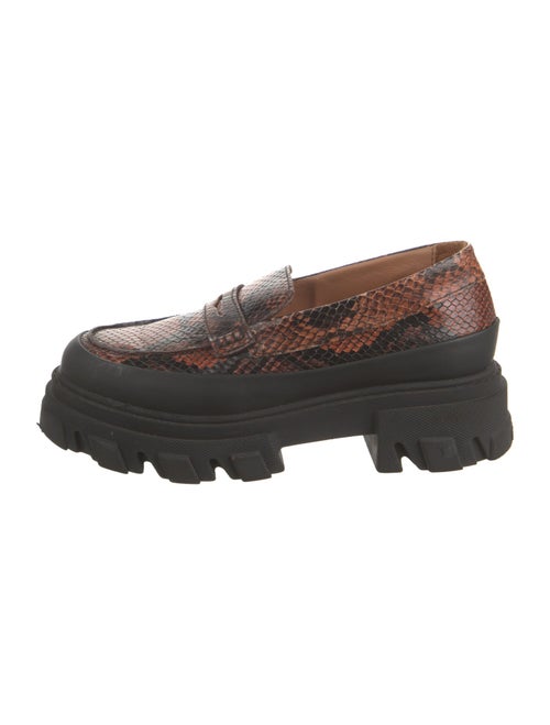 Ganni Snakeskin Animal Print Loafers