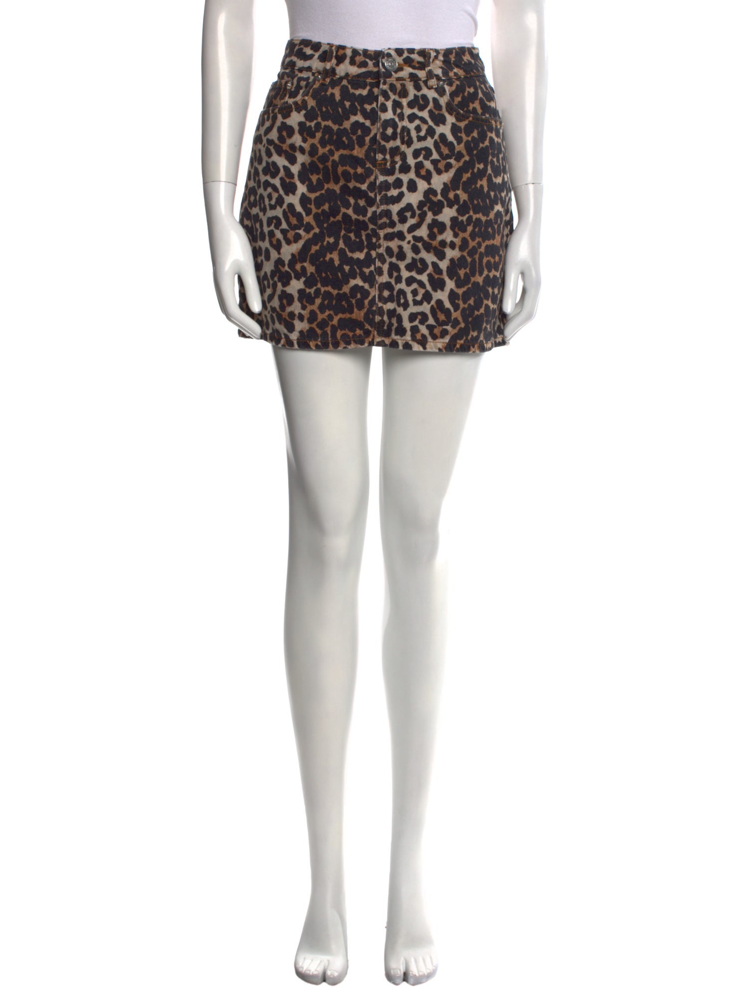 Ganni Animal Print Mini Skirt