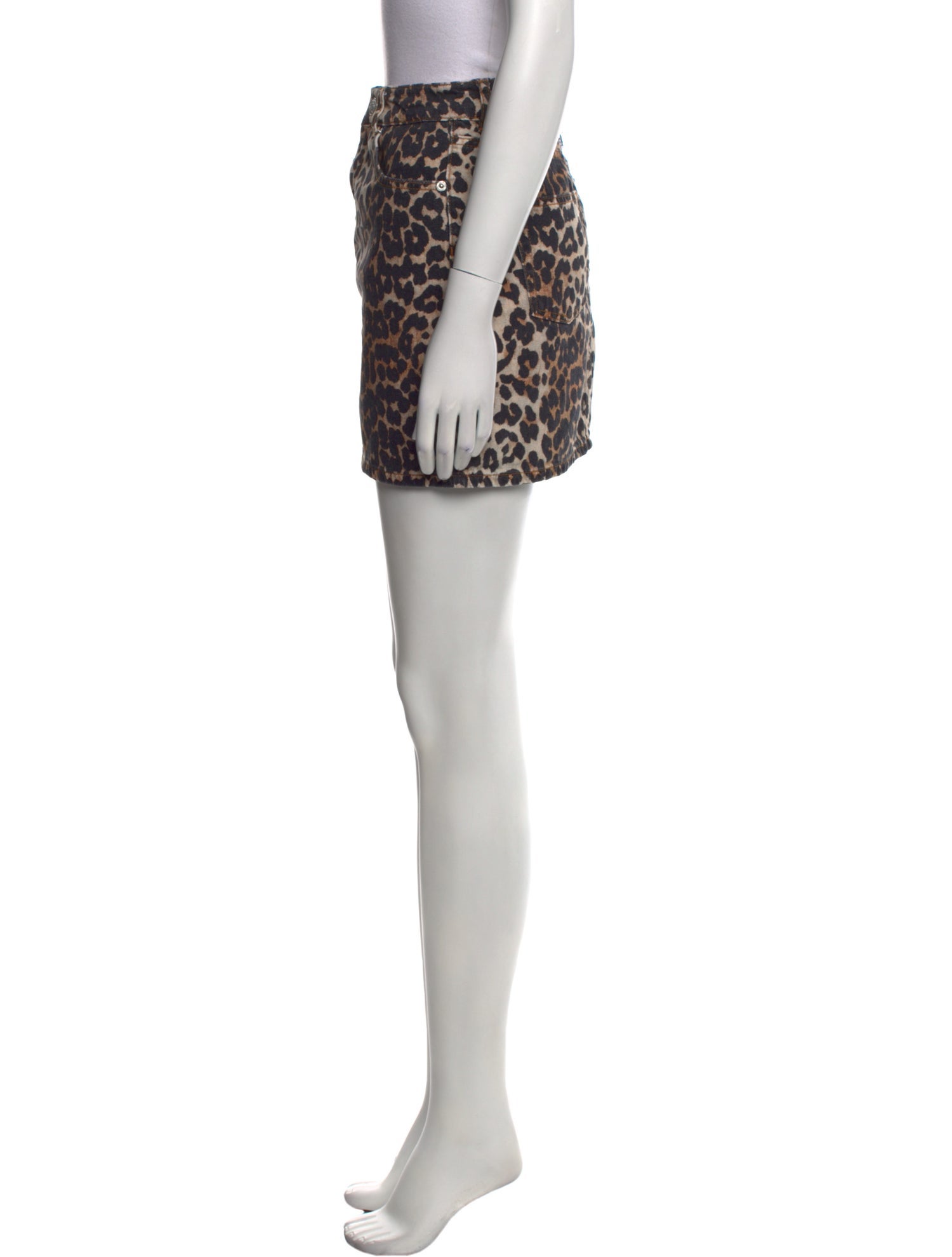 Ganni Animal Print Mini Skirt