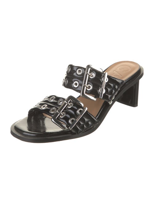 Ganni Patent Leather Studded Accents Slides