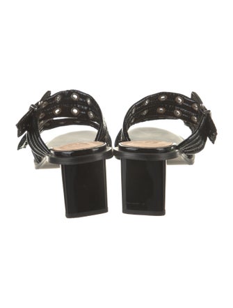 Ganni Patent Leather Studded Accents Slides