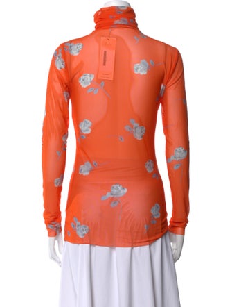 Ganni Floral Print Turtleneck Top