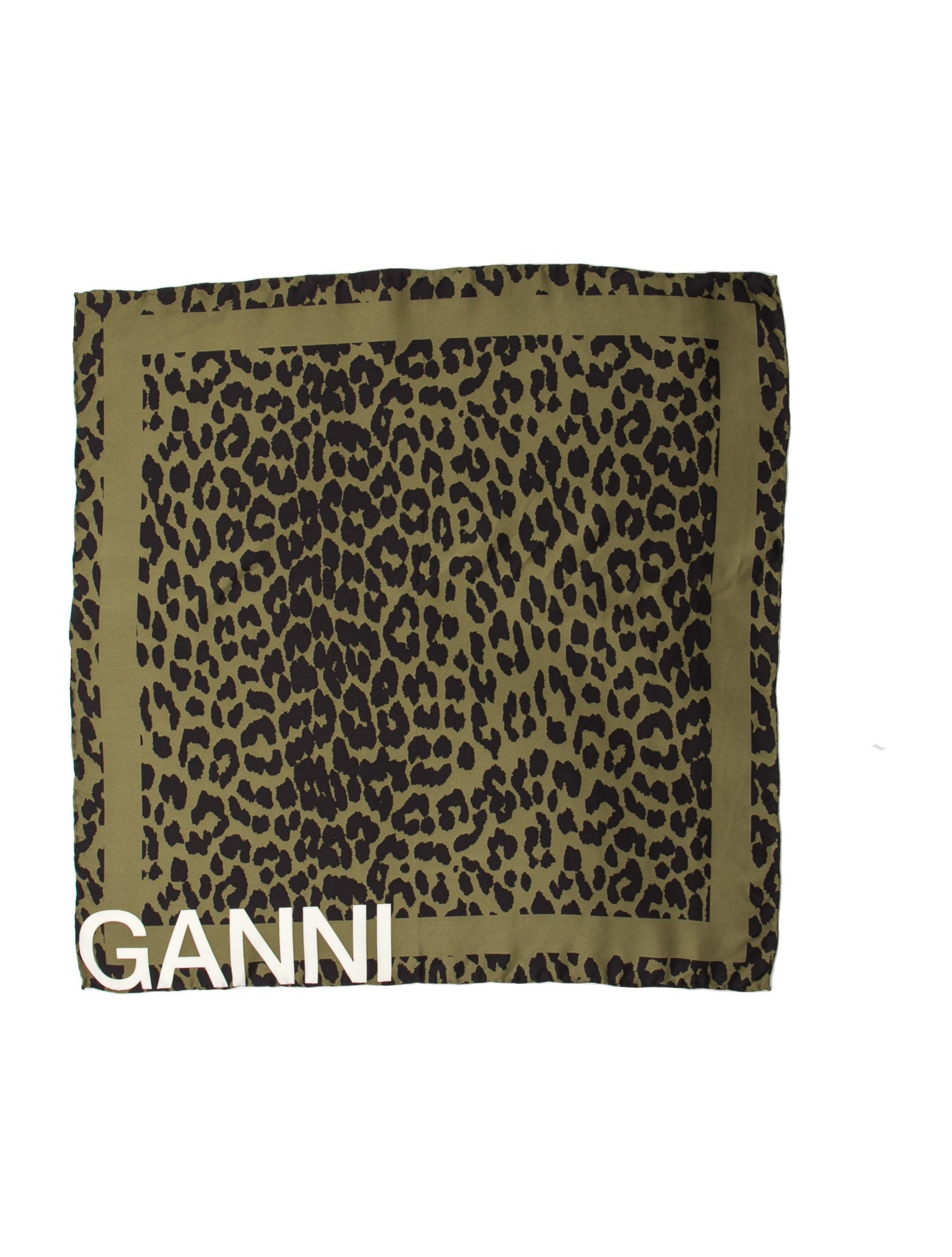 Ganni Silk Animal Print Bandana