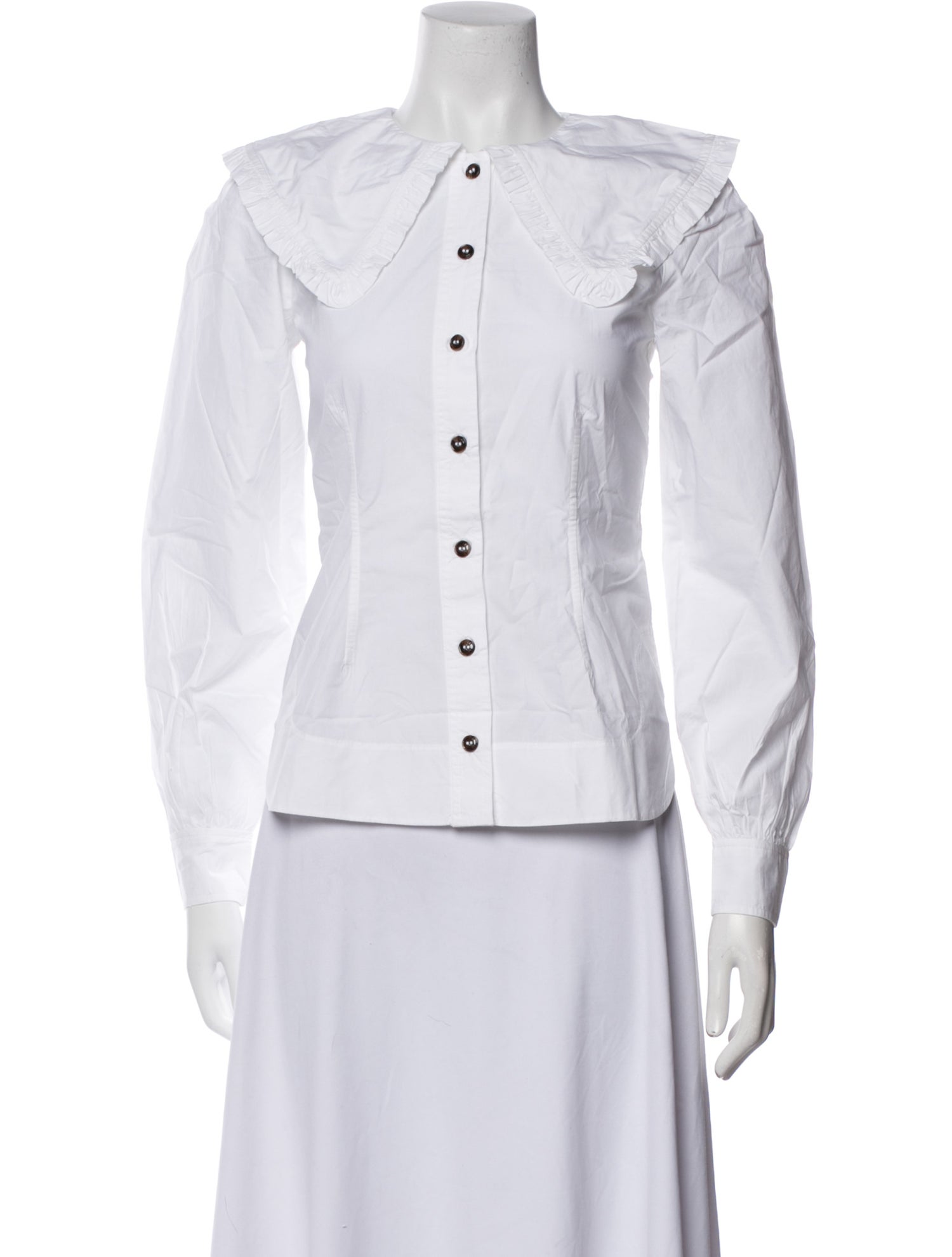 Ganni Long Sleeve Button-Up Top w/ Tags