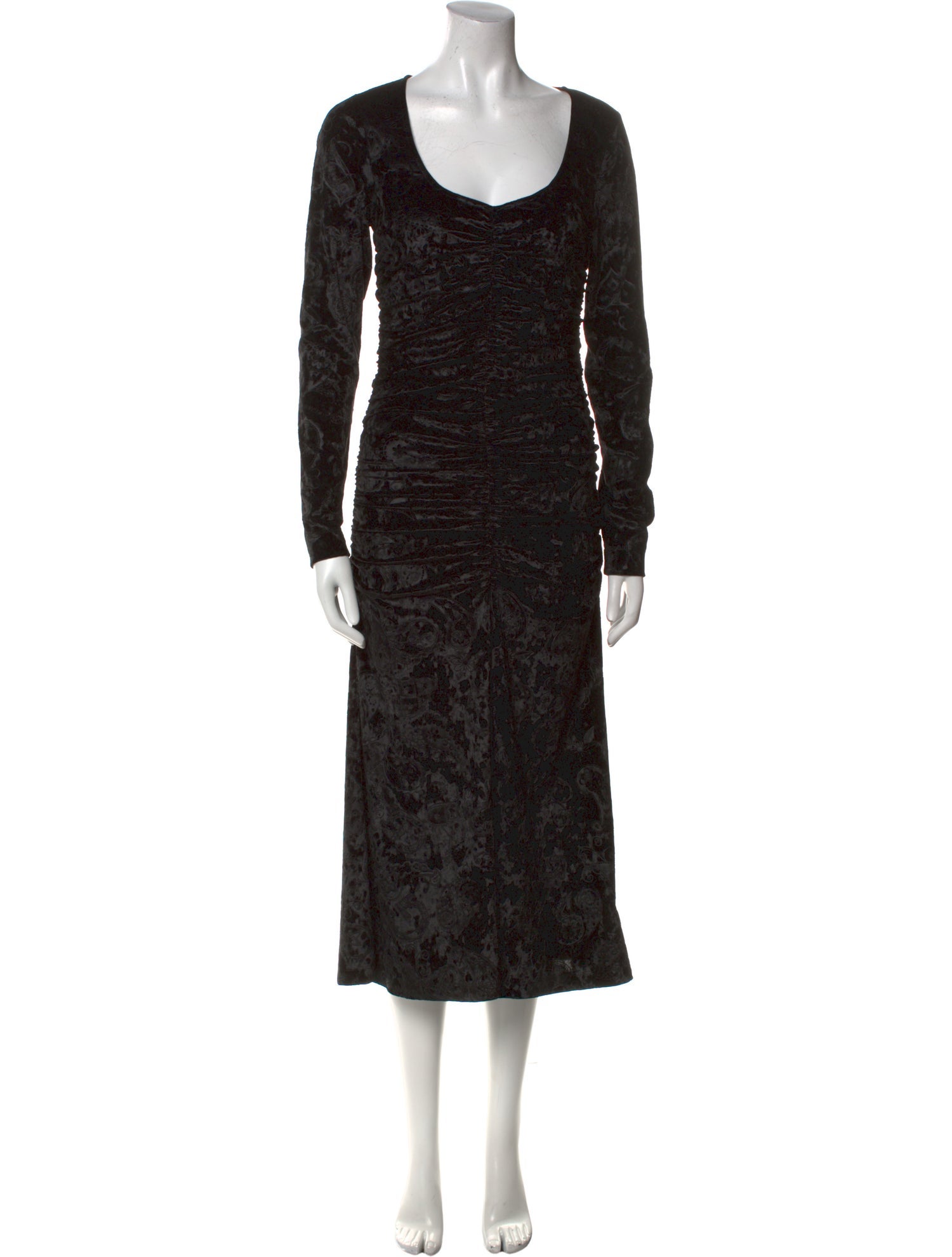 Ganni Scoop Neck Midi Length Dress