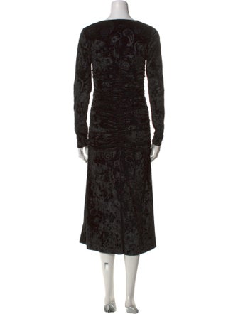 Ganni Scoop Neck Midi Length Dress