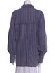 Ganni Striped Long Sleeve Button-Up Top