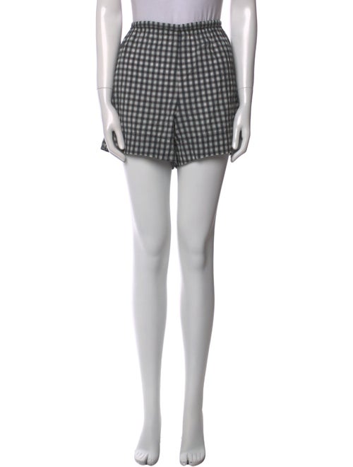 Ganni Plaid Print Mini Shorts