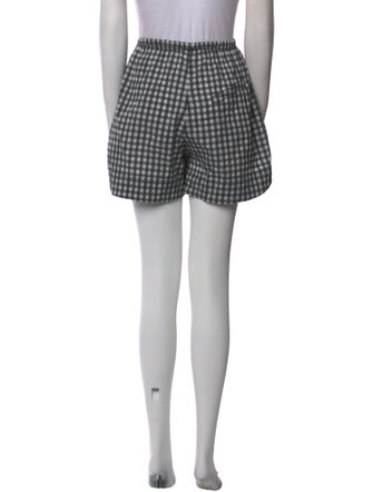 Ganni Plaid Print Mini Shorts