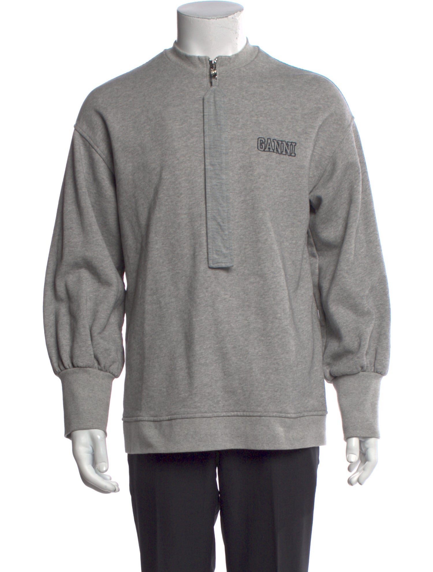 Ganni Mock Neck Long Sleeve Sweatshirt