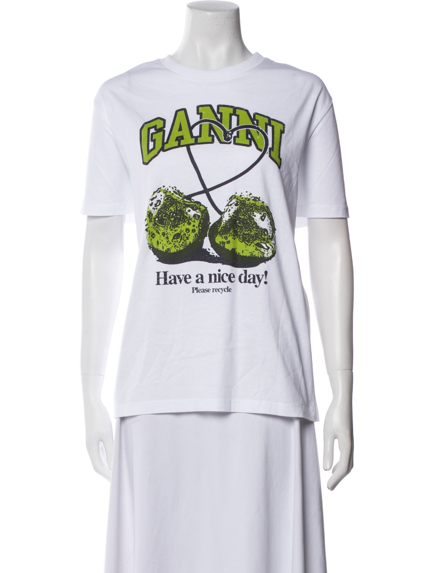 Ganni Graphic Print Crew Neck T-Shirt