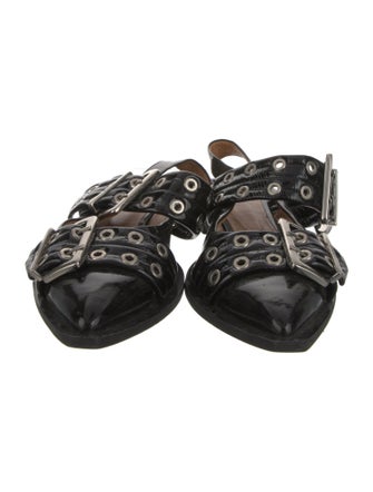 Ganni Patent Leather Slingback Flats