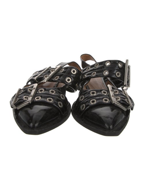 Ganni Patent Leather Slingback Flats