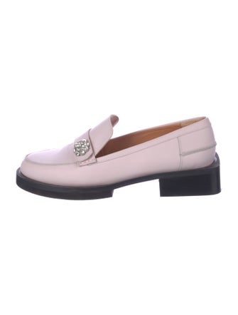 Ganni Leather Whipstitch Trim Loafers