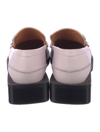 Ganni Leather Whipstitch Trim Loafers