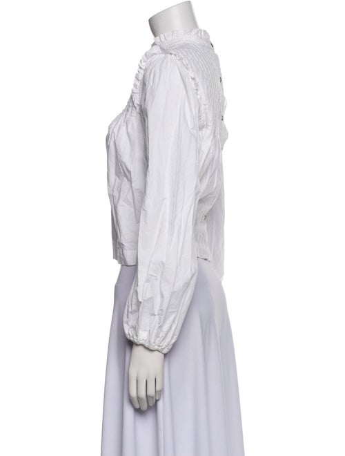 Ganni Mock Neck Long Sleeve Blouse