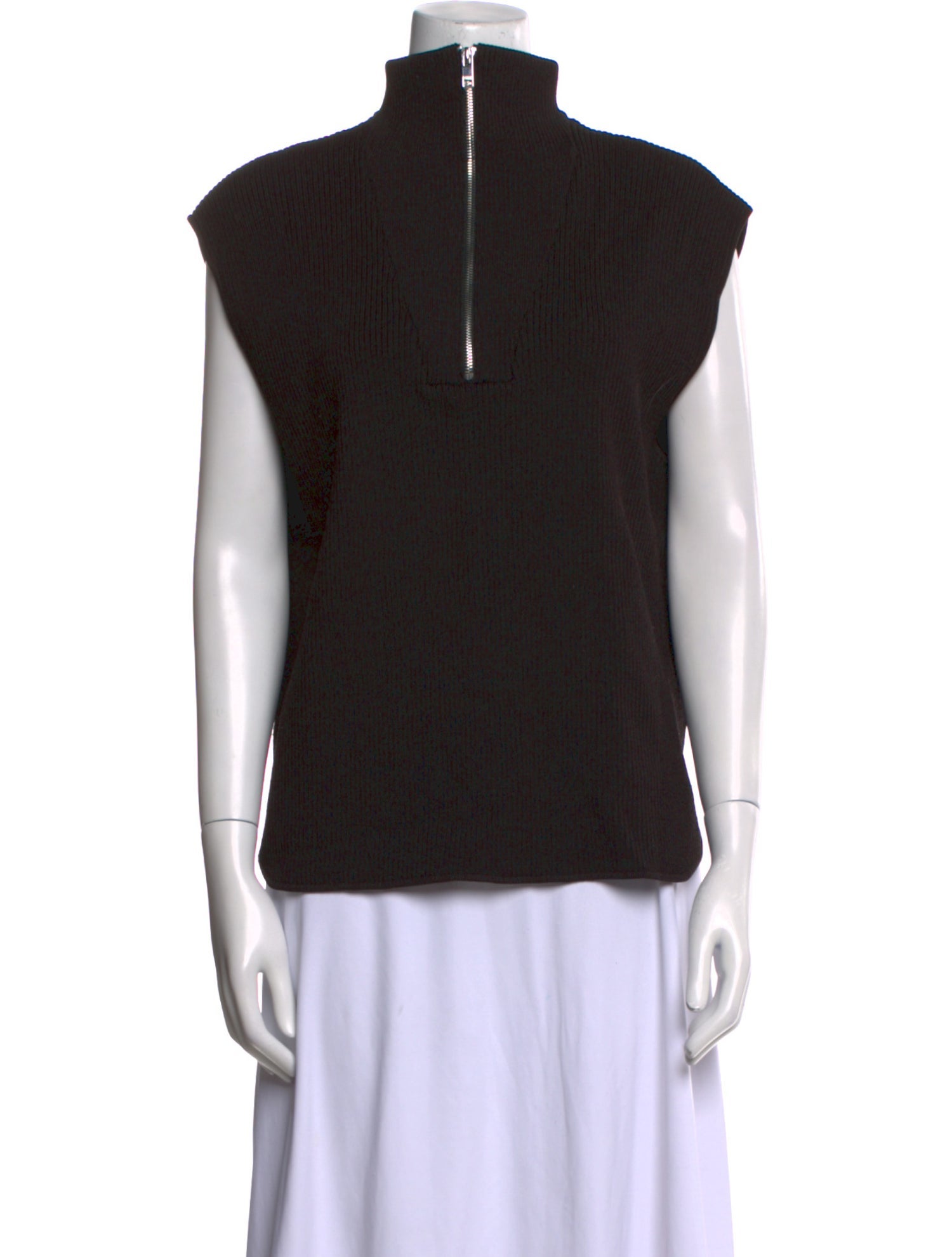 Ganni Mock Neck Short Sleeve Sweatshirt