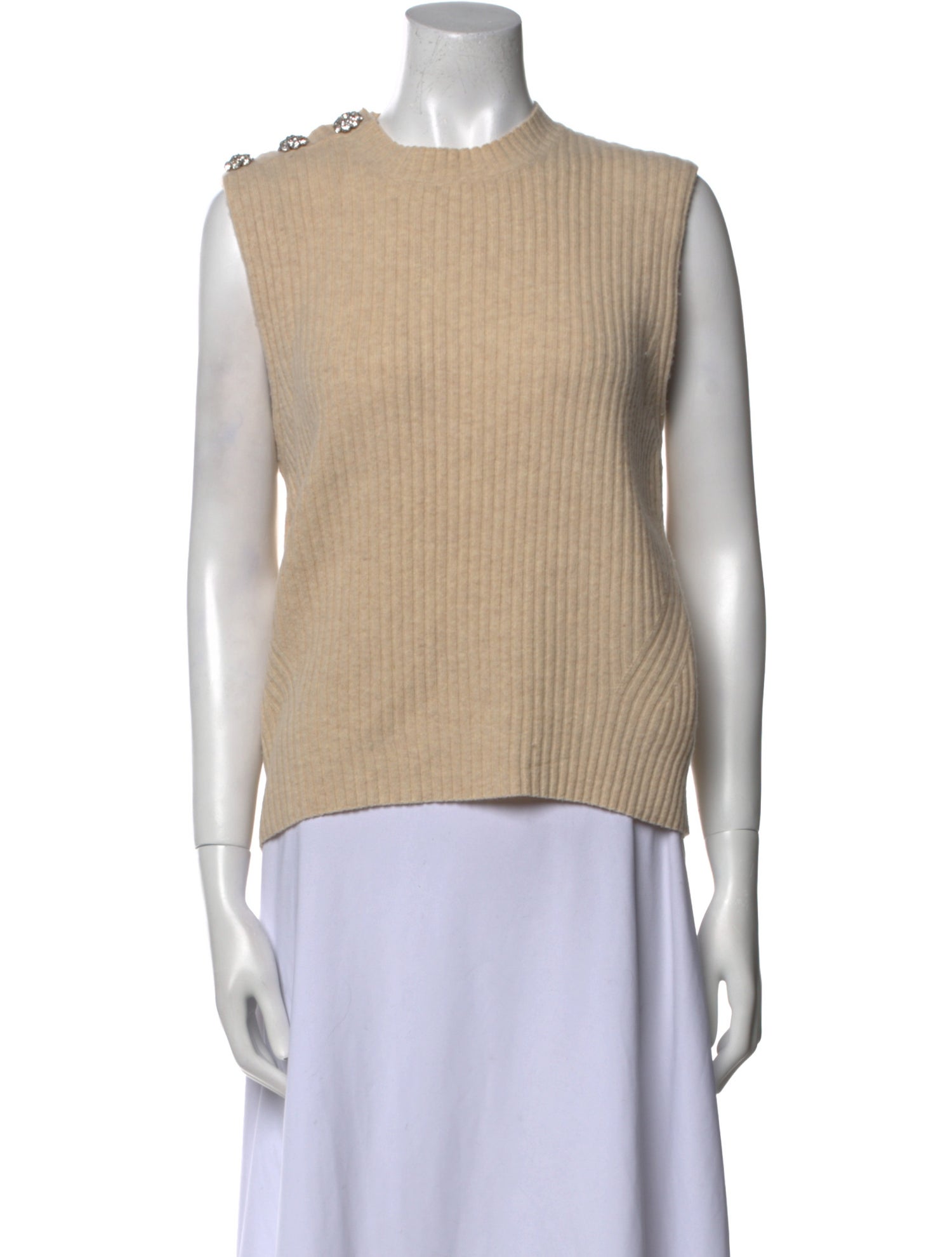 Ganni Wool Crew Neck Top