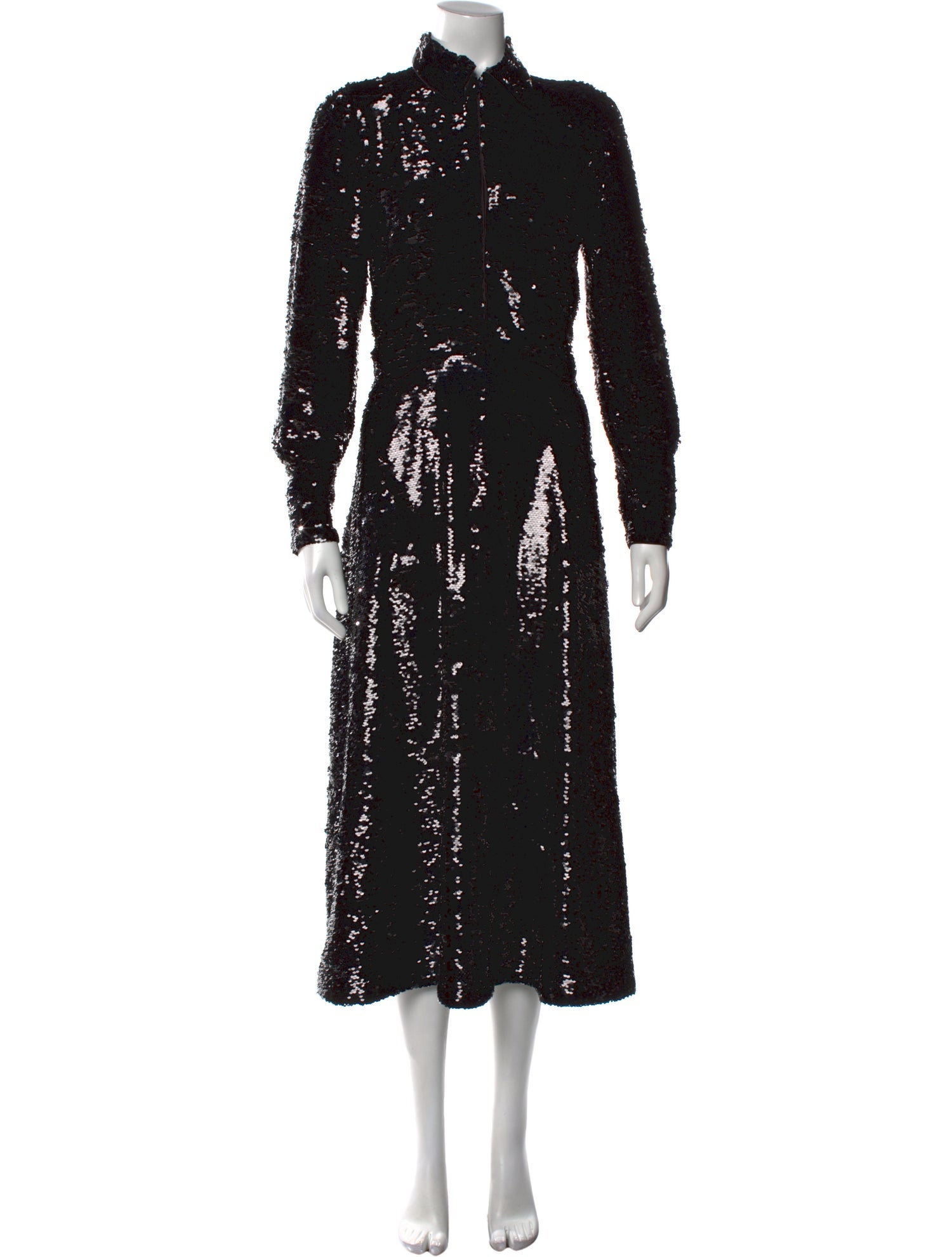 Ganni Mock Neck Long Dress