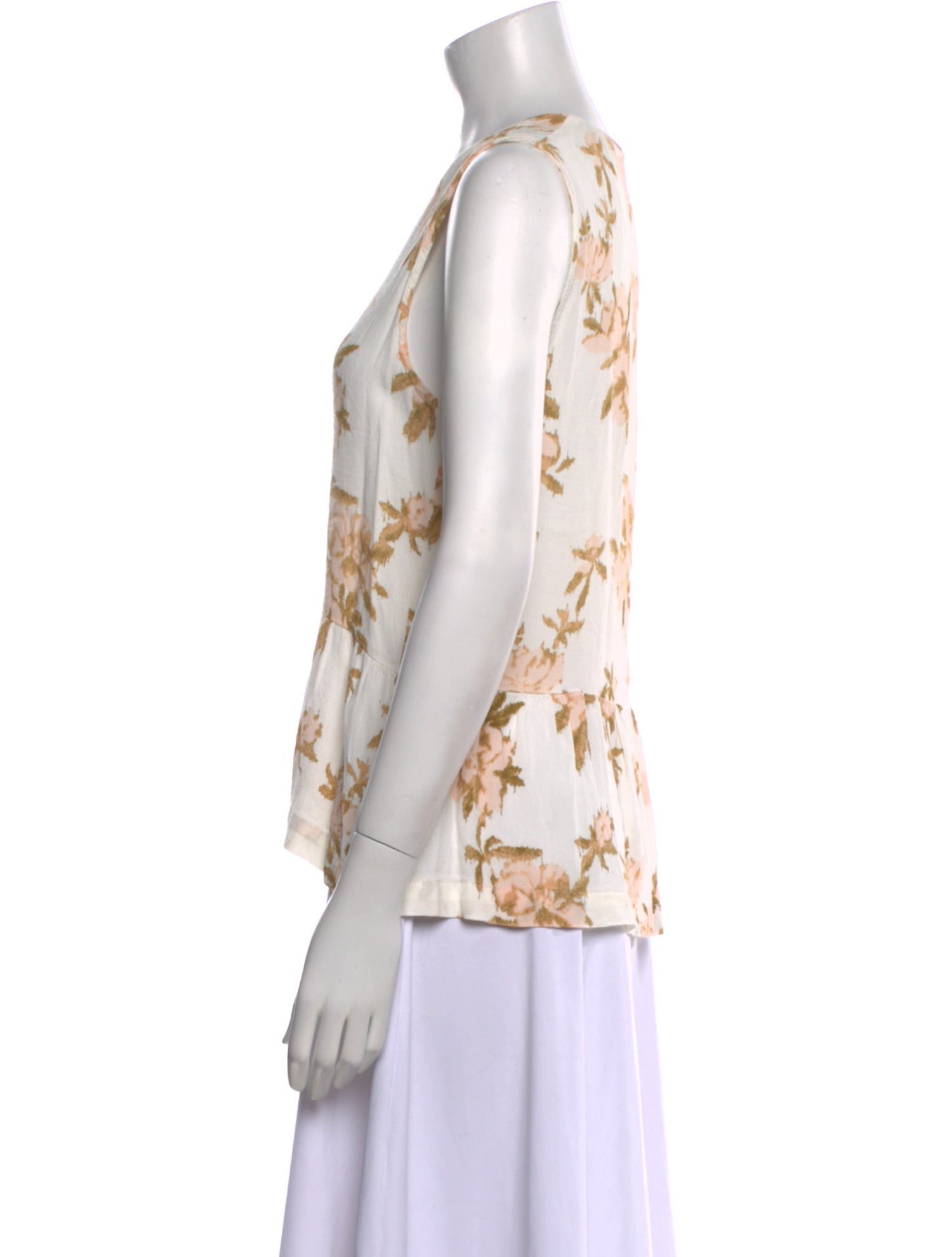 Ganni Floral Print V-Neck Top