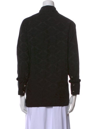 Ganni Long Sleeve Button-Up Top