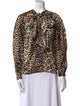 Ganni Silk Animal Print Blouse