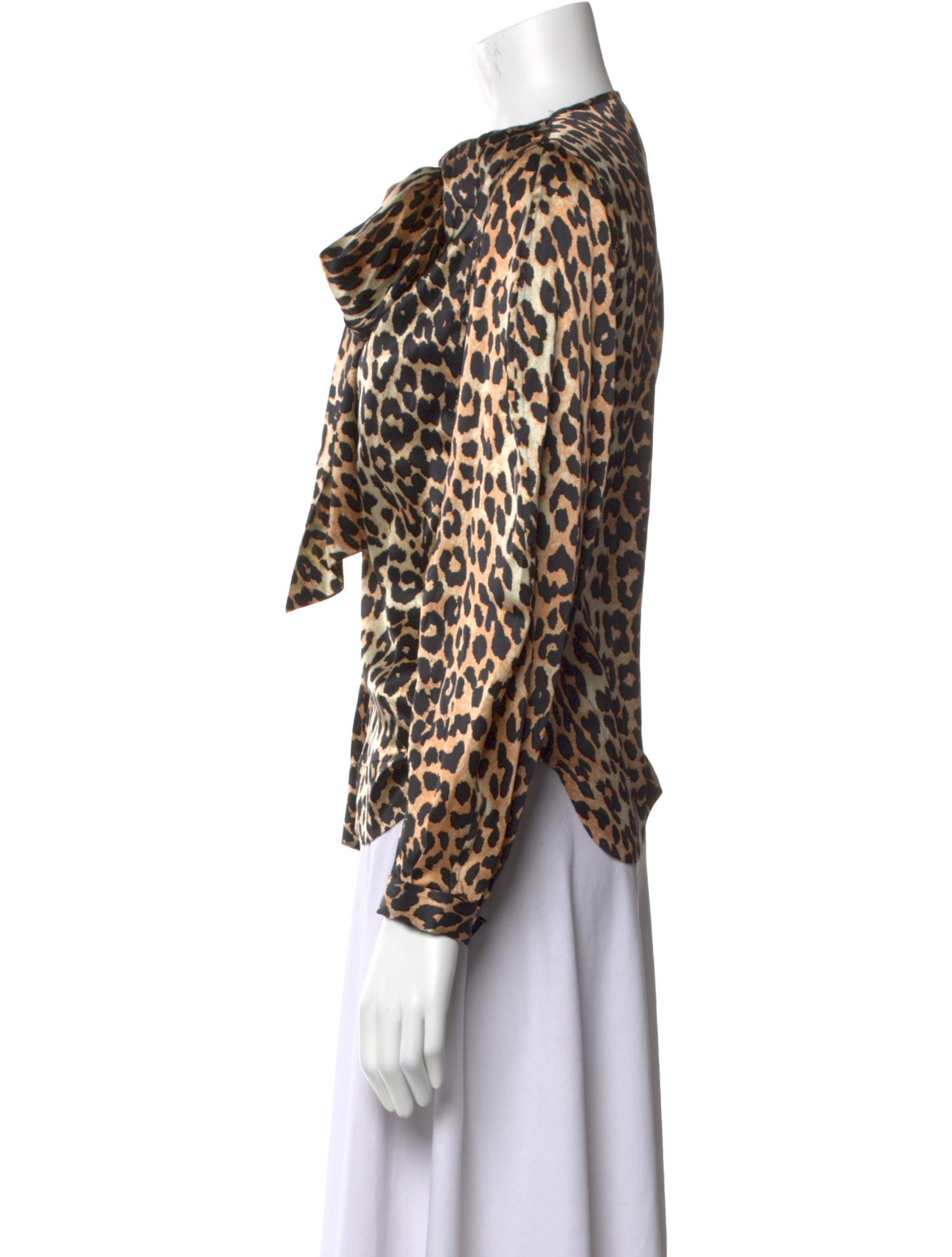 Ganni Silk Animal Print Blouse