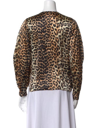 Ganni Silk Animal Print Blouse