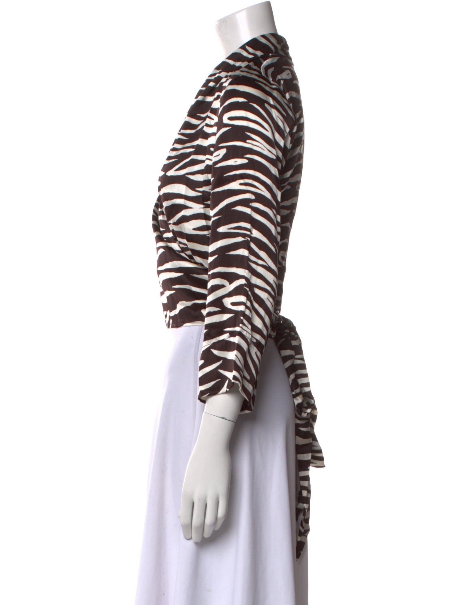 Ganni Silk Animal Print Crop Top