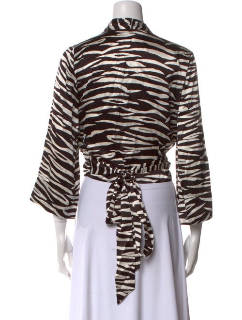 Ganni Silk Animal Print Crop Top