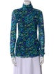 Ganni Floral Print Turtleneck Top