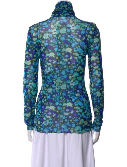Ganni Floral Print Turtleneck Top