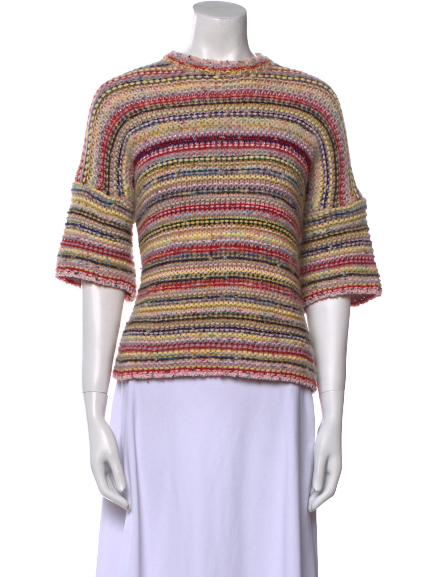 Ganni Striped Crew Neck Sweater