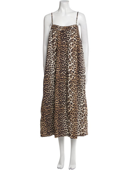 Ganni Animal Print Long Dress