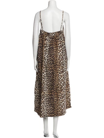 Ganni Animal Print Long Dress