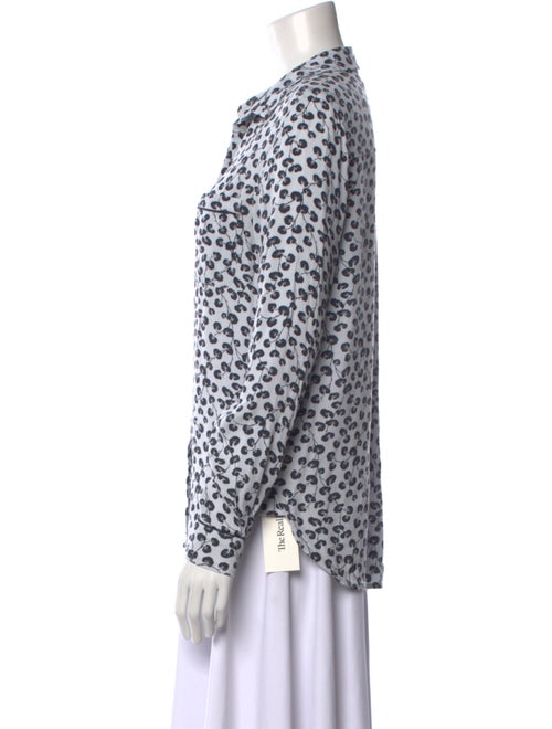 Ganni Printed Long Sleeve Button-Up Top