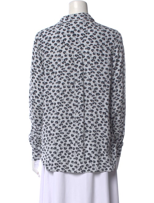 Ganni Printed Long Sleeve Button-Up Top