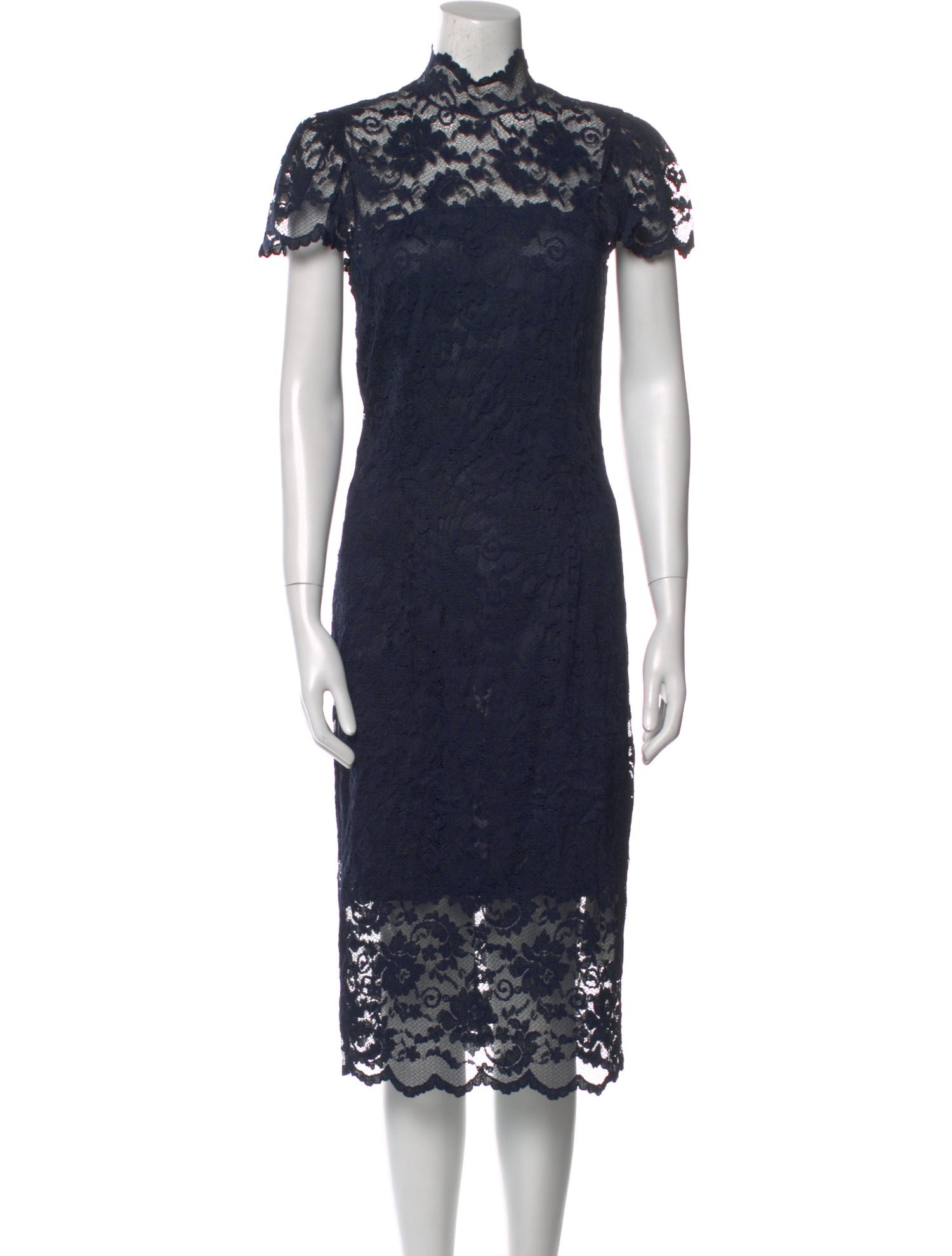 Ganni Lace Pattern Knee-Length Dress