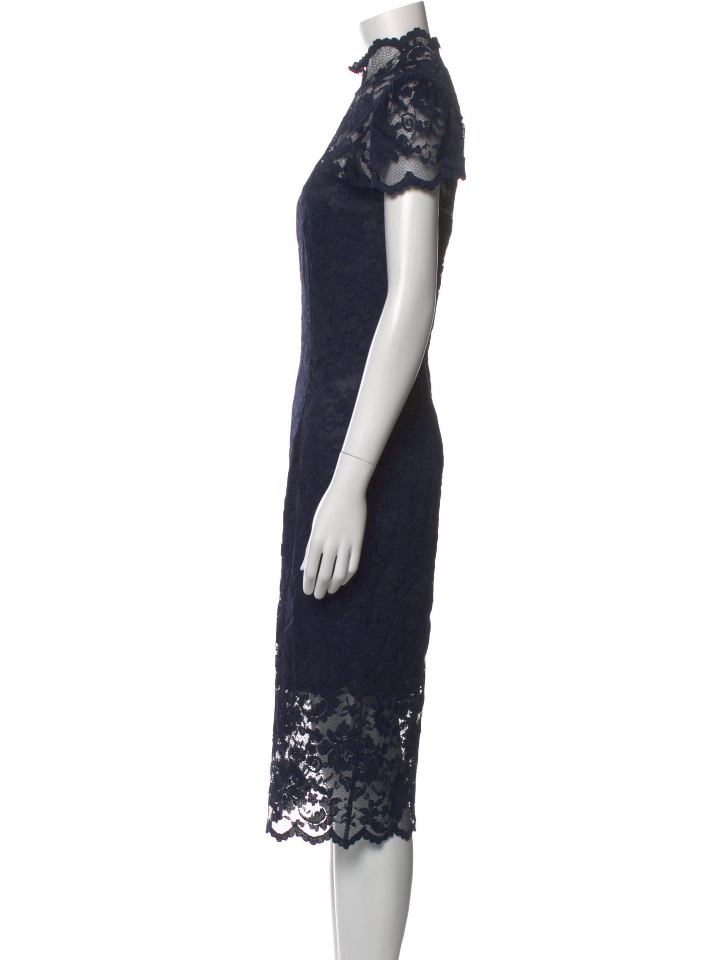Ganni Lace Pattern Knee-Length Dress