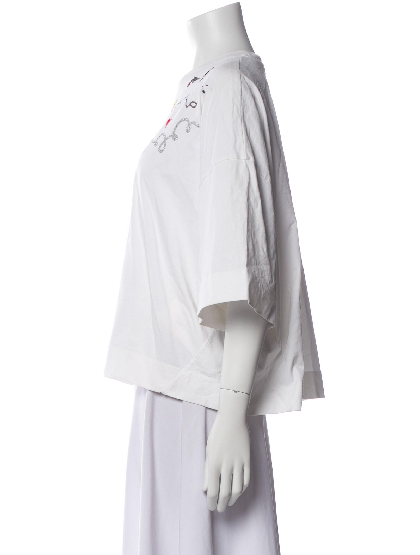 Ganni Printed Crew Neck Blouse