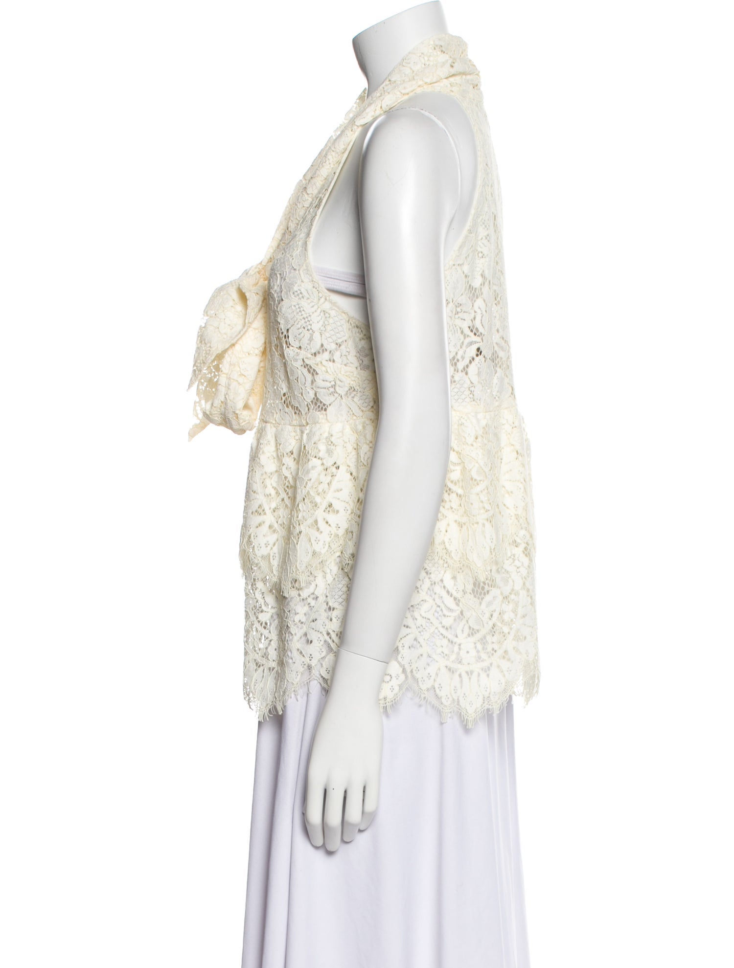 Ganni Lace Pattern Halterneck Top