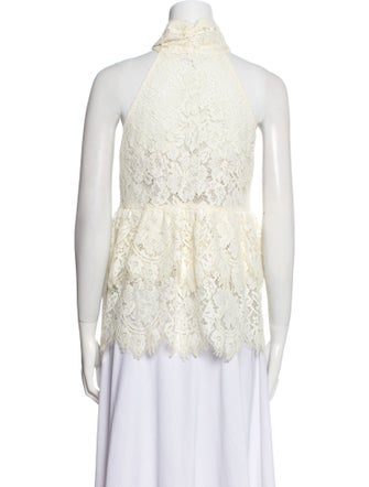 Ganni Lace Pattern Halterneck Top