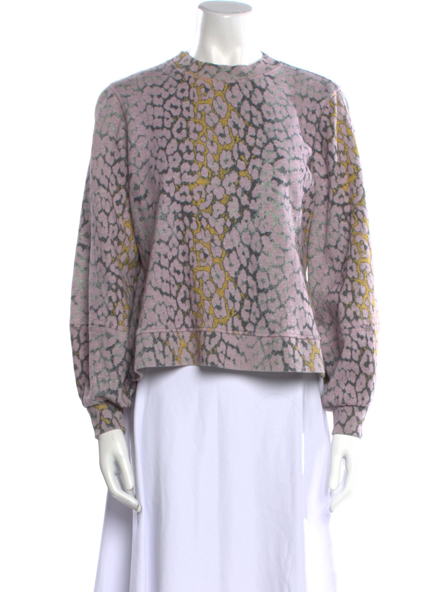 Ganni Animal Print Crew Neck Sweatshirt