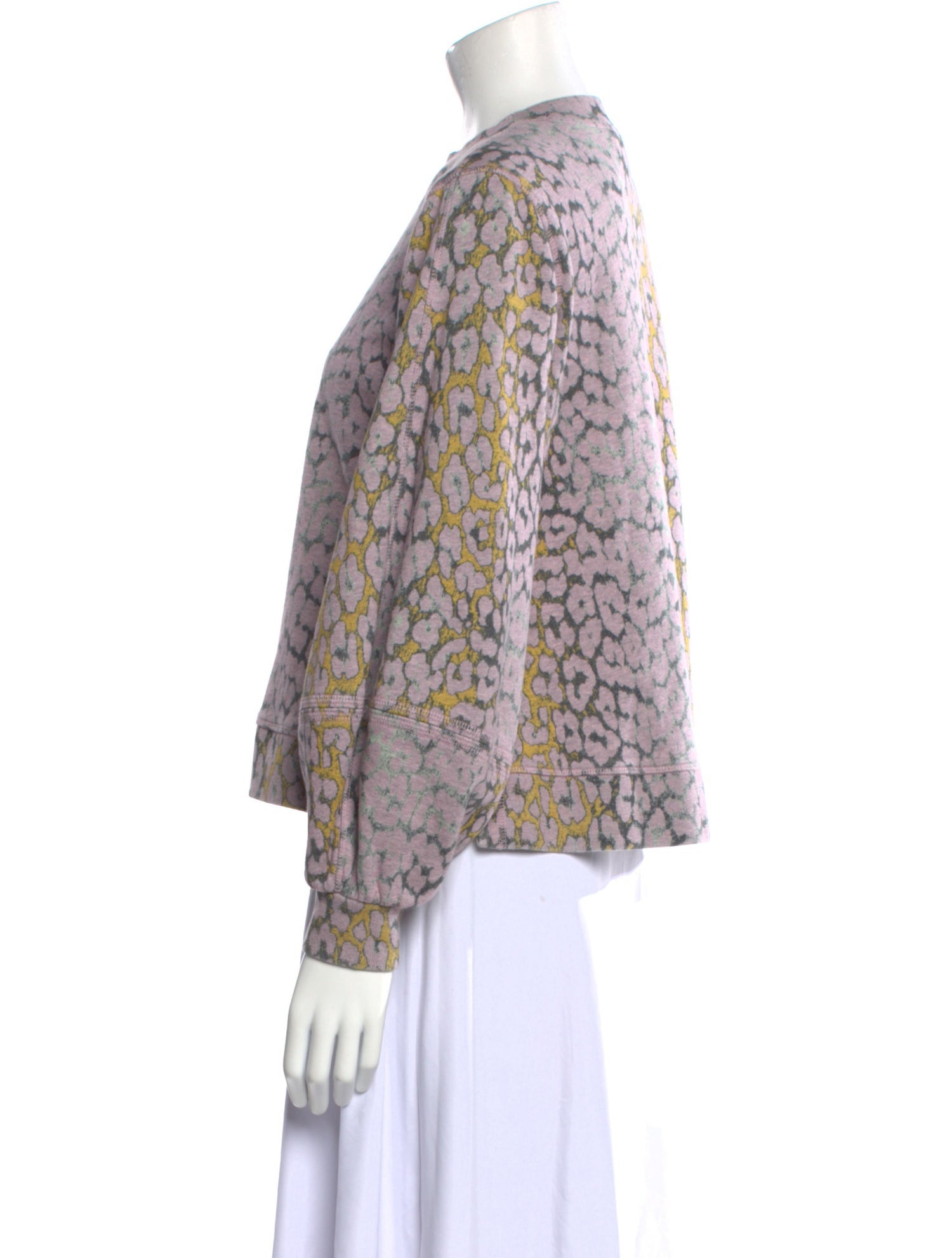 Ganni Animal Print Crew Neck Sweatshirt